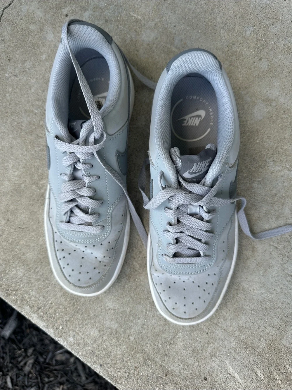 Nike grey and white court vision sneakers size 8 men’s